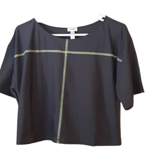 Intimint Cosabella Crop Pajama Top Size L Gray Green Textured - Picture 1 of 6